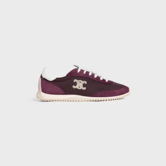 Racer Sneaker aus Nylon, Kalbsveloursleder und Kalbsleder