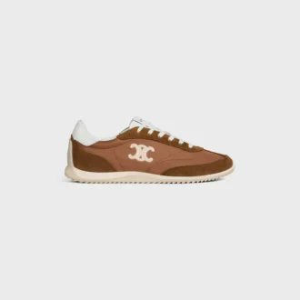 Racer Sneaker aus Nylon, Kalbsveloursleder und Kalbsleder