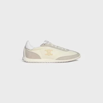 Racer Sneaker aus Nylon, Kalbsveloursleder und Kalbsleder