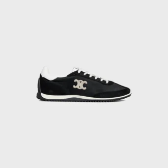 Racer Sneaker aus Nylon, Kalbsveloursleder und Kalbsleder