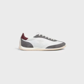 Racer Sneaker aus Nylon, Kalbsveloursleder und Kalbsleder