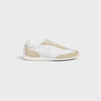 Racer Sneaker aus Nylon, Kalbsveloursleder und Kalbsleder