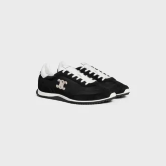 Racer Sneaker aus Nylon, Kalbsveloursleder und Kalbsleder