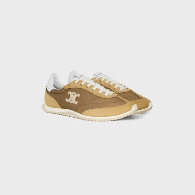 Racer Sneaker aus Nylon, Kalbsveloursleder und Kalbsleder