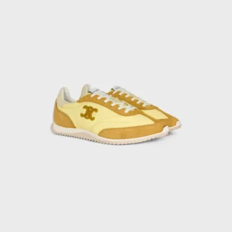 Racer Sneaker aus Nylon, Kalbsveloursleder und Kalbsleder