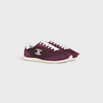 Racer Sneaker aus Nylon, Kalbsveloursleder und Kalbsleder