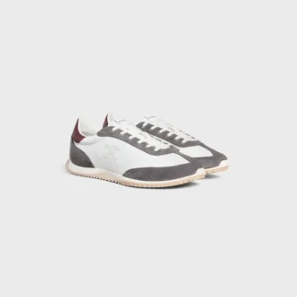 Racer Sneaker aus Nylon, Kalbsveloursleder und Kalbsleder