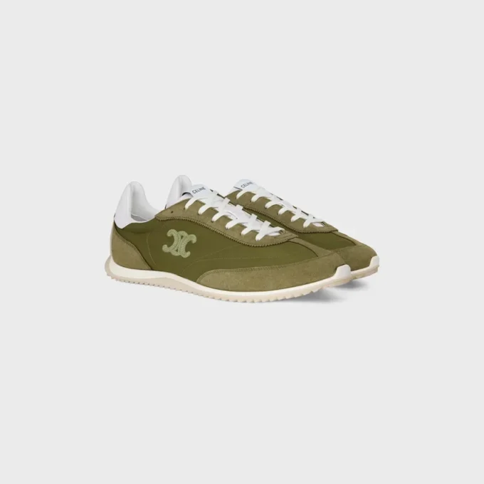 Racer Sneaker aus Nylon, Kalbsveloursleder und Kalbsleder Racer Sneaker aus Nylon, Kalbsveloursleder und Kalbsleder