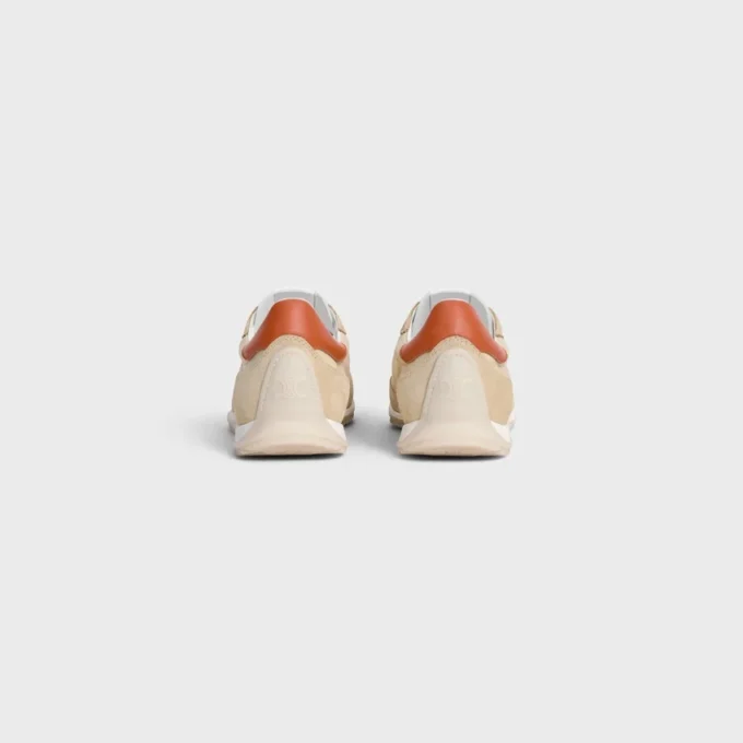 Racer Sneaker aus Nylon, Kalbsveloursleder und Kalbsleder