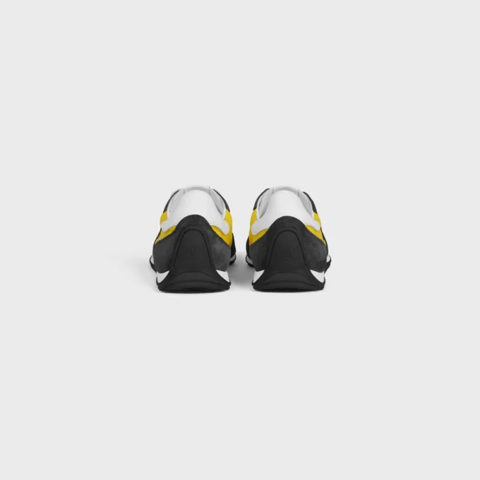 Racer Sneaker aus Nylon, Kalbsveloursleder und Kalbsleder