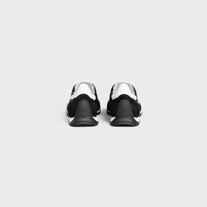 Racer Sneaker aus Nylon, Kalbsveloursleder und Kalbsleder