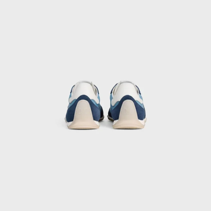 Racer Sneaker aus Nylon, Kalbsveloursleder und Kalbsleder