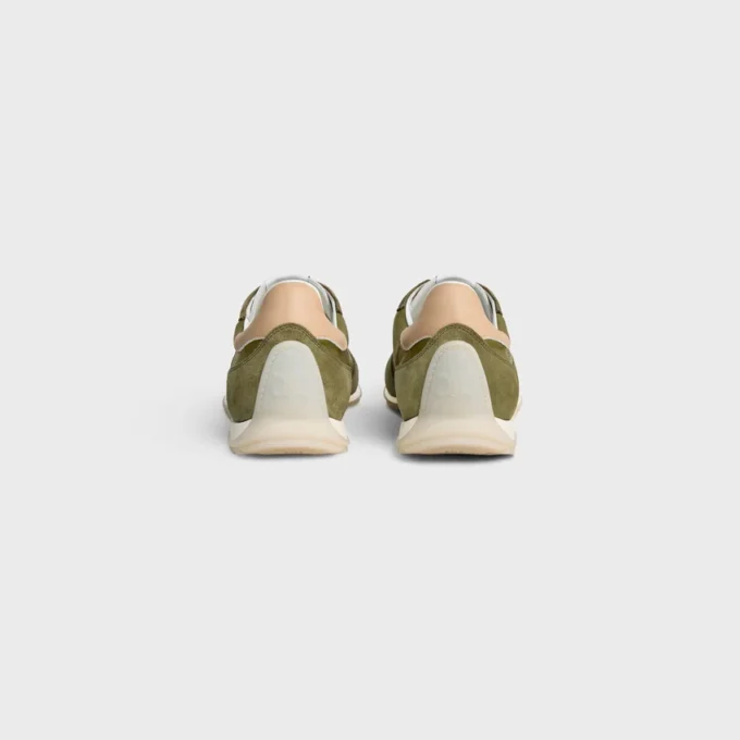 Racer Sneaker aus Nylon, Kalbsveloursleder und Kalbsleder