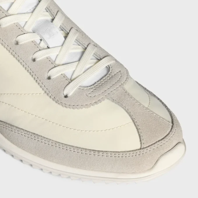 Racer Sneaker aus Nylon, Kalbsveloursleder und Kalbsleder