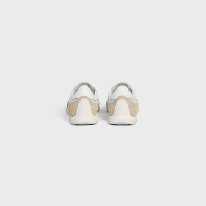 Racer Sneaker aus Nylon, Kalbsveloursleder und Kalbsleder