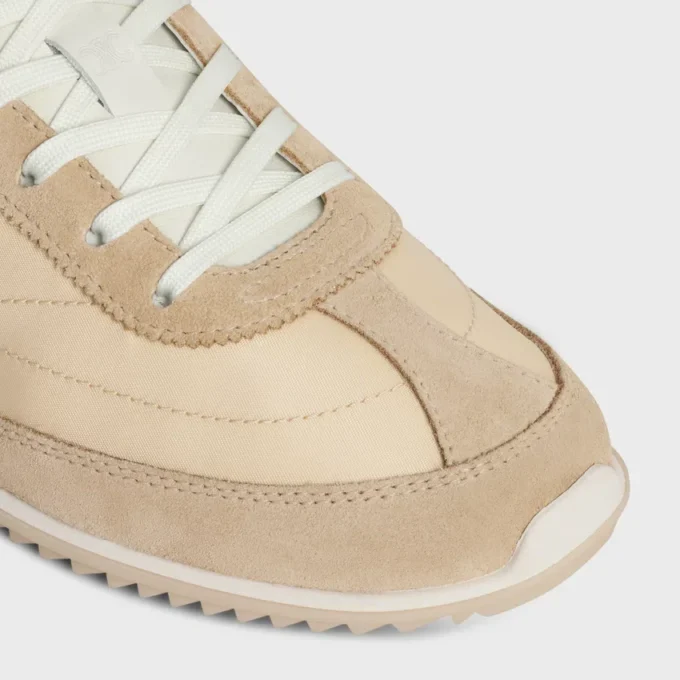 Racer Sneaker aus Nylon, Kalbsveloursleder und Kalbsleder