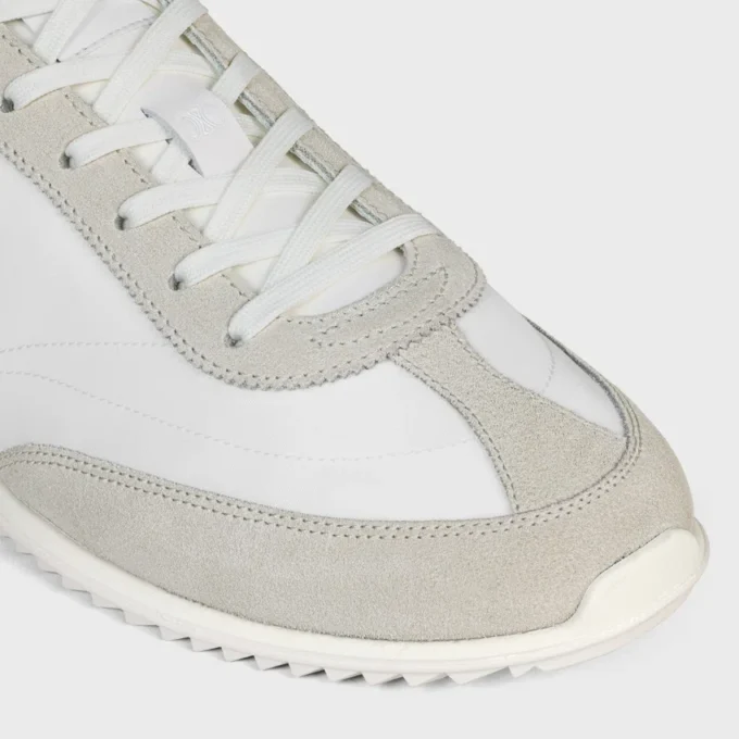 Racer Sneaker aus Nylon, Kalbsveloursleder und Kalbsleder