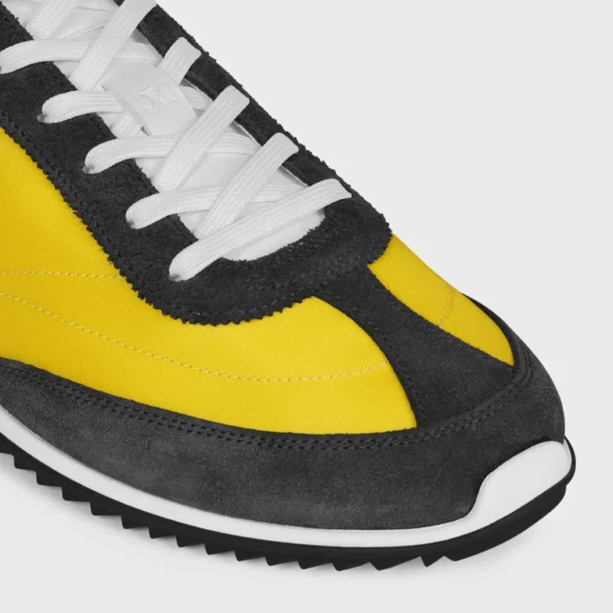 Racer Sneaker aus Nylon, Kalbsveloursleder und Kalbsleder