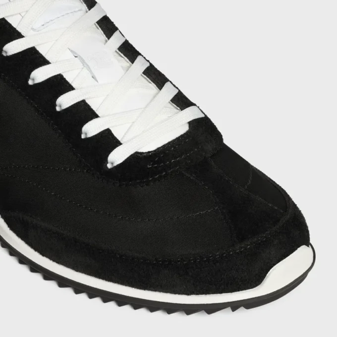 Racer Sneaker aus Nylon, Kalbsveloursleder und Kalbsleder