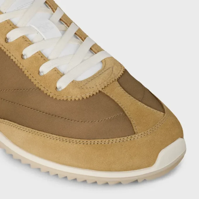 Racer Sneaker aus Nylon, Kalbsveloursleder und Kalbsleder