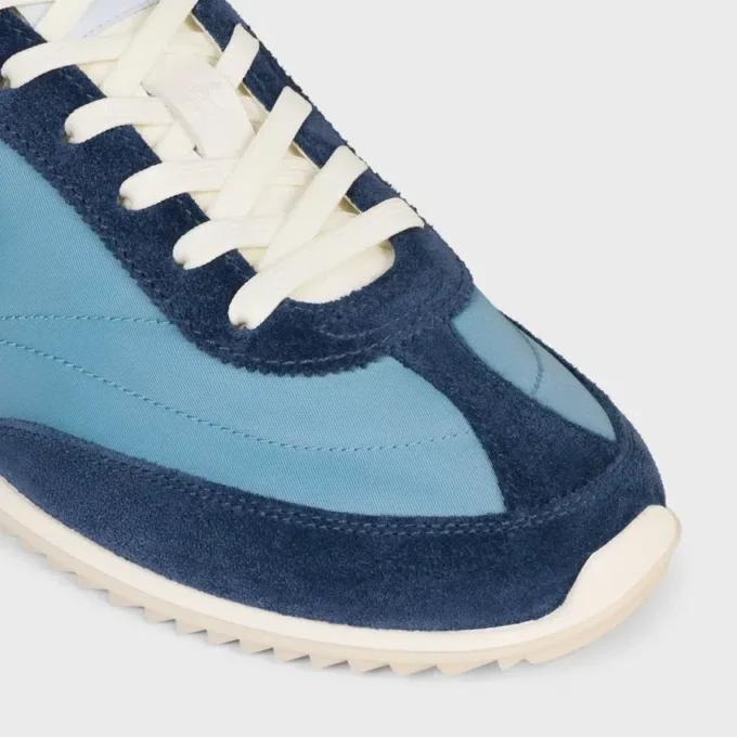 Racer Sneaker aus Nylon, Kalbsveloursleder und Kalbsleder