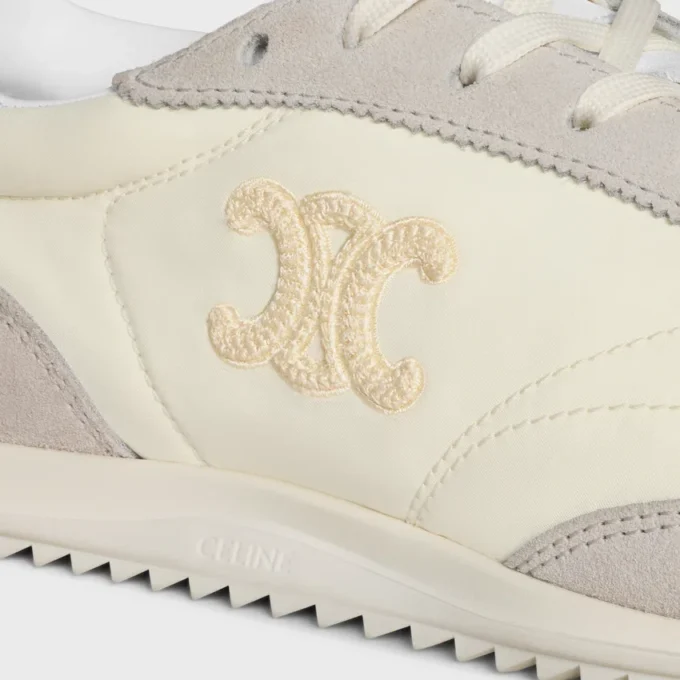 Racer Sneaker aus Nylon, Kalbsveloursleder und Kalbsleder