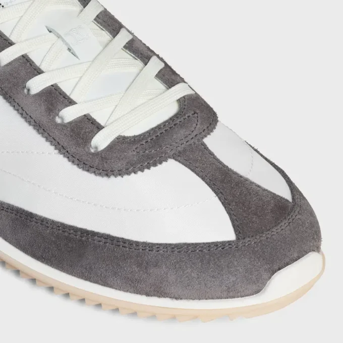 Racer Sneaker aus Nylon, Kalbsveloursleder und Kalbsleder