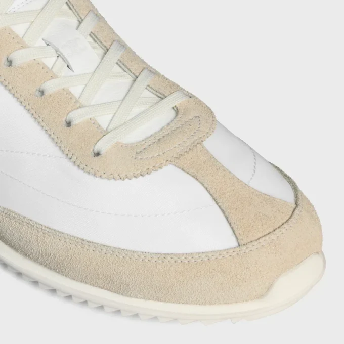 Racer Sneaker aus Nylon, Kalbsveloursleder und Kalbsleder