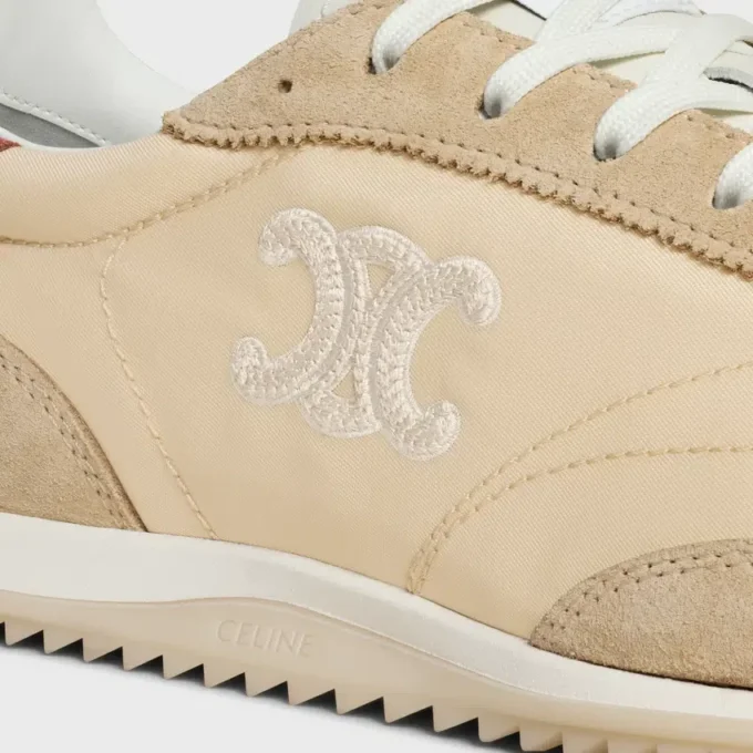 Racer Sneaker aus Nylon, Kalbsveloursleder und Kalbsleder