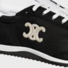 Racer Sneaker aus Nylon, Kalbsveloursleder und Kalbsleder
