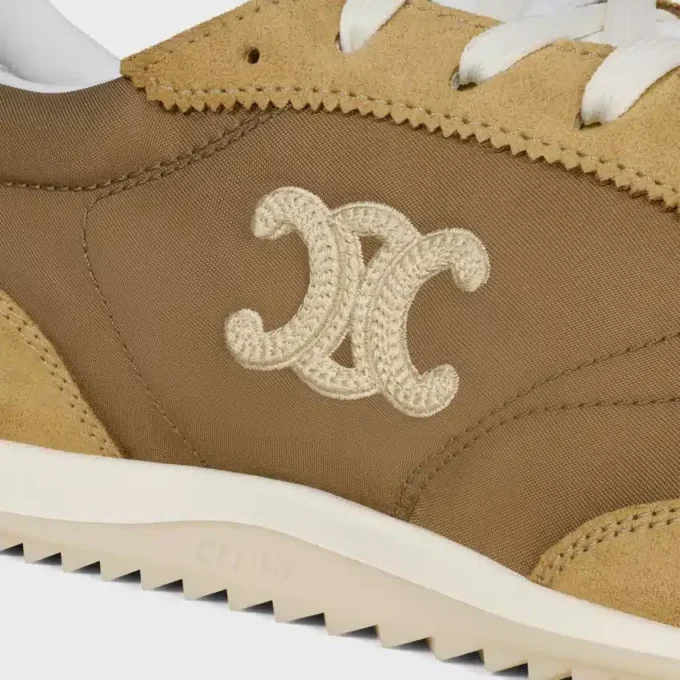 Racer Sneaker aus Nylon, Kalbsveloursleder und Kalbsleder