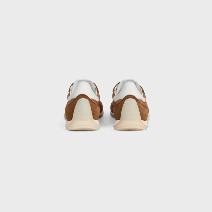 Racer Sneaker aus Nylon, Kalbsveloursleder und Kalbsleder