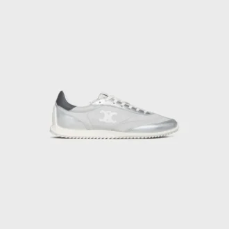 Racer-Sneaker aus Nylon, laminiertem Kalbsleder und Kalbsleder