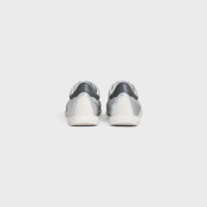 Racer-Sneaker aus Nylon, laminiertem Kalbsleder und Kalbsleder