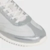Racer-Sneaker aus Nylon, laminiertem Kalbsleder und Kalbsleder