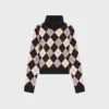 Rollkragenpullover aus Argyle-Wolle