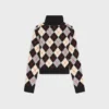 Rollkragenpullover aus Argyle-Wolle