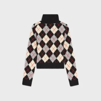 Rollkragenpullover aus Argyle-Wolle