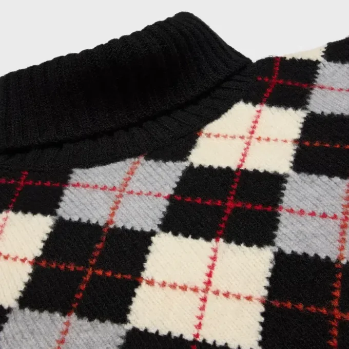 Rollkragenpullover aus Argyle-Wolle