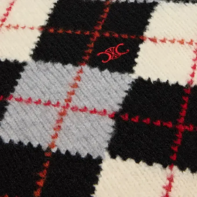 Rollkragenpullover aus Argyle-Wolle