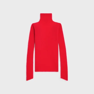 Rollkragenpullover aus geripptem Mohair und Seide