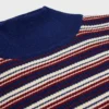 Rollkragenpullover aus gestreifter, gerippter Wolle