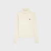 Rollkragenpullover aus Wolljersey