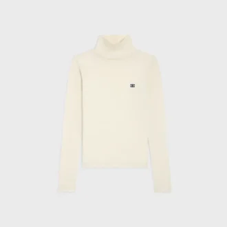 Rollkragenpullover aus Wolljersey