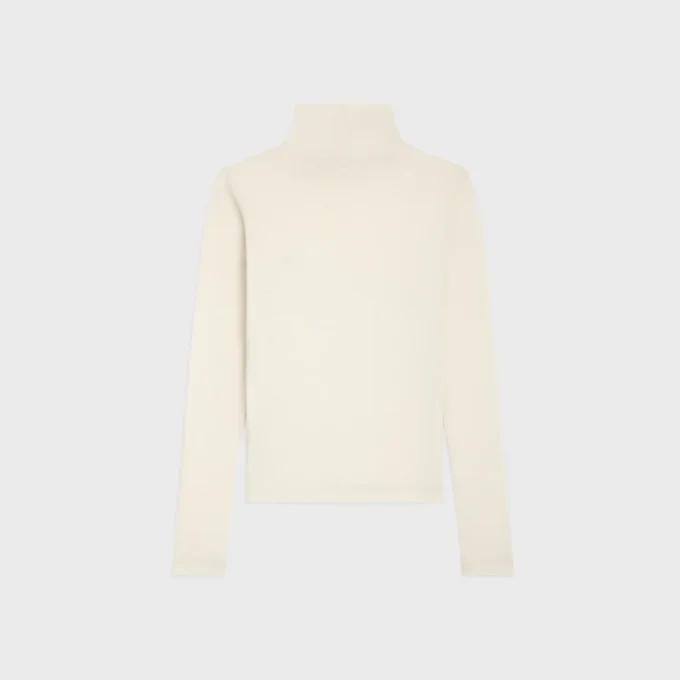 Rollkragenpullover aus Wolljersey