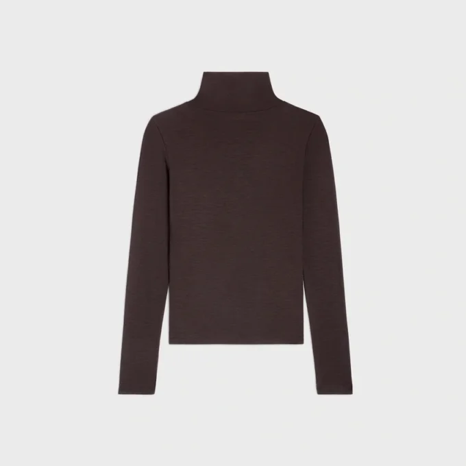 Rollkragenpullover aus Wolljersey