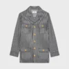 Safari-Jacke aus Baumwolle mit Hickory-Streifen