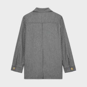 Safari-Jacke aus Baumwolle mit Hickory-Streifen