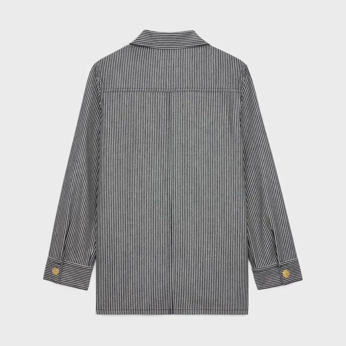 Safari-Jacke aus Baumwolle mit Hickory-Streifen