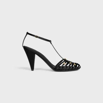Sandale mit Käfigabsatz aus Satin